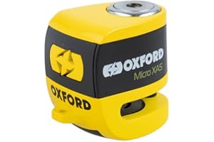 LLWQUANZSS Oxford Scoot XA5 Scooter Disc Lock Alarm 5mm Pin Yellow Black Free Reminder Cable