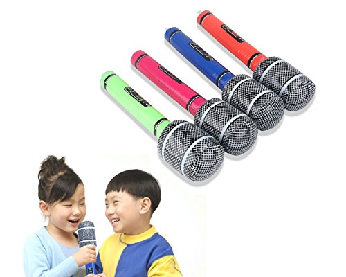 DSstyles 6 Stück 24cm Aufblasbares Mikrofon Ballon Party Liefert Musikalische Spielzeuge - 5