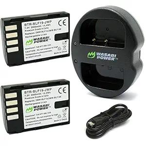 Wasabi Power Battery (2-Pack) and Dual Charger for Panasonic DMW-BLF19