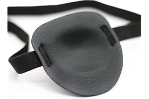 Anzailala Eye Patch for Adult Adjustable Eye Patch for lazy eye (Black) | Soft adjustable single eye patch, ideal for daily eye care, training, or fun pirate cosplay costumes.