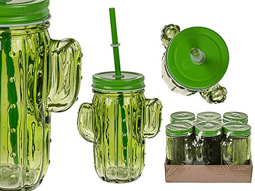 SOLEFAVORS Pack de 6 Vasos de Cactus para Beber