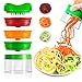 Produktbild opamoo Spiralschneider Gemüsehobel mit 3-Klingen Gemüse Spiralschneider Rissen Spiralschneider Hand für Gemüsespaghetti Karotte Gurke Kartoffel Kürbis Zucchini Zwiebel (Grün)