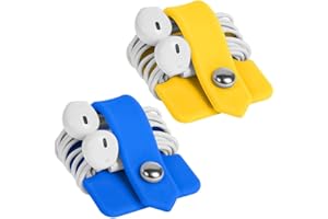 CODIRATO 2 PCS Organisateur Cordon Ecouteurs en Silicone, Enrouleur de Câble Cord Manager, Attaches de Câble d'Ecouteur, Enrouleur de Câble Portable pour Casque Câble d'Ecouteur, Câble USB(Bleu/Jaune)