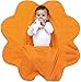 Wallaboo Baby Blanket Fleur, Supersoft 100% Cotton, For Pram, Moses Basket or Crib and Travel, Sun Orange