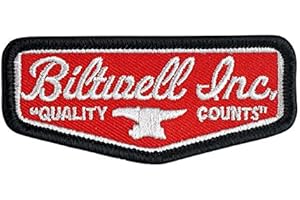 LZBBD Parche bordado Biltwell Shield rojo de 3 pulgadas para moto personalizada, rojo/negro