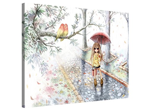Impression Giclée sur Toile en Grand Format - LOVE IN RAIN - 100x75cm - Photo sur Toile de Tendue sur Châssis en bois - Tableau Artistique Contemporain - Image Déco d'Art Murale Prêt à Accrocher