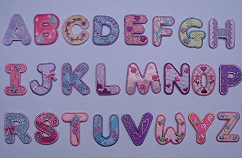 EMBROIDERY FABRIC LETTERS Iron on 5 letter name