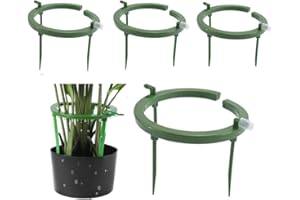 Tagtight 4 Set Automatische Bewässerung Hydro Wasserringe Pflanzen Bewässerung mit 3 Beinstützen, Tröpfchenbewässerung mit Integriertem 1/8 Einlaufstutzen mit Widerhaken, zum Pflanzent