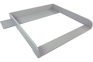 PuckDaddy Aaron changing mat - 108x80x10 cm, wooden changing mat in grey, changing table top, suitable for chests of drawers