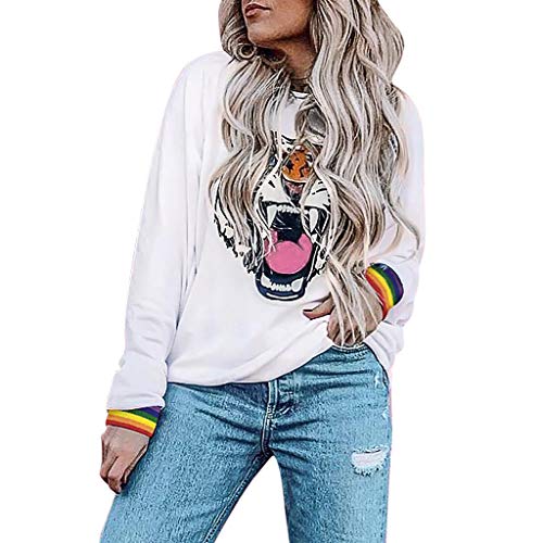 Femmes Casual Animaux Impression O-Cou À Manches Longues Pull Sweat Blouse Hauts Veste Gothique Manteau Coupe-Vent Capuche Enceinte Sexy Grande Taille Hiver à col Rond imprimé Mode décontractée