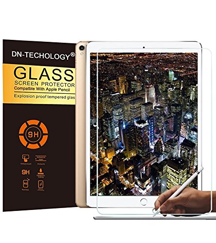Neue iPad Pro 10,5 Displayschutzfolie [3D Glas] DN® Premium Gehärtetes Glas Displayschutzfolie für Neue iPad Pro 10,5 Bubble kostenlos, einfach zu installieren [kompatibel mit Neue iPad Pro 10,5 Fall]