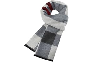 DURINM Bufanda Hombre Cálida Elegante Fular Escocesa Otoño e Invierno Suaves y para el Moda Negocios Bufanda a Cuadros para Hombres Estilo Clásico Largo Del Mantón Cuello Casual de Negocios Foulard 180x30cm