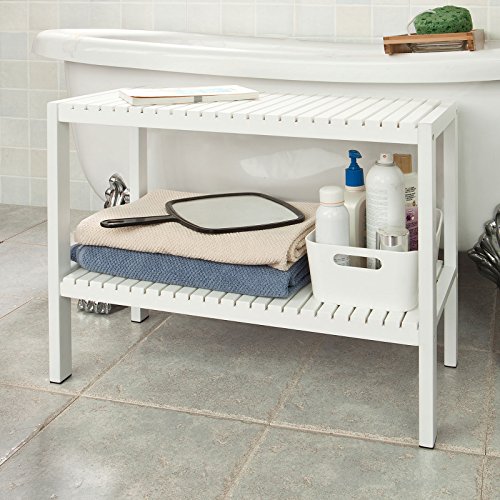 SoBuy® Badezimmerregal, Badezimmerschrank, Badregal,Handtuchhalter,Weiß FSR14-W - 3