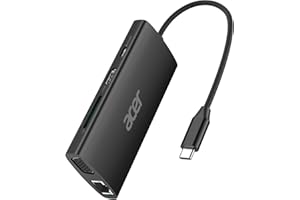 acer Hub USB C, Stacja Dokująca USB C 9 w 1 z 4K HDMI, Ethernetem 1Gbps, 3*USB 3.0 5Gbps, 100W PD, Czytnik Kart SD, Adapterem USB-C na VGA kompatybilnym z laptopów, MacBook, Surface, Dell, HP itp.