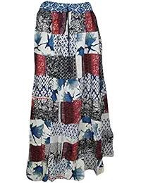 Indiatrendzs Bohemian Long Skirts Printed Patch Work Sexy Flare Summer Maxi Skirt