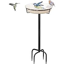 Abbeveratoio Per Uccelli Selvatici Con Supporto, Ciotola In Piedi Marrone, Grande E Antigelo, Kit Da Giardino Con Palo Metallico, Altezza Regolabile 70 Cm - 2