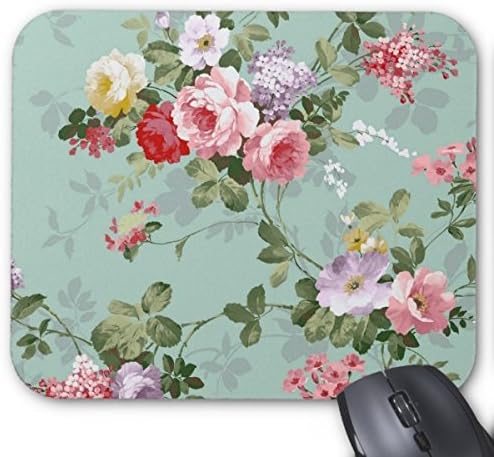 Vintage Elegant Pink Red Roses Pattern Mouse Pad Mouse Mat Design Natural Eco Rubber Durable Computer Desk Stationery Accessories Mouse Pads For Gift