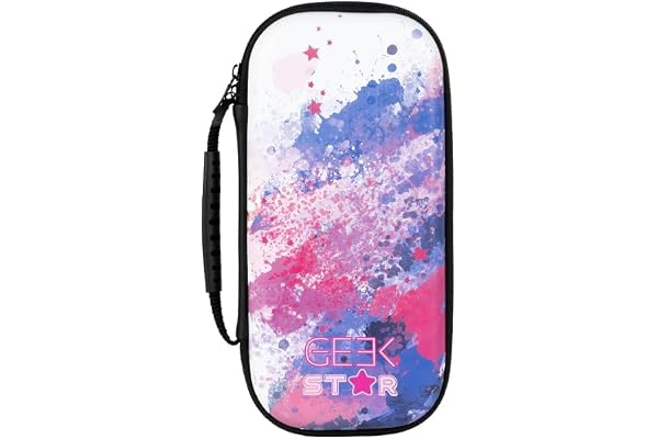 Konix Geek Star Housse de Protection et Transport pour Consoles Nintendo Switch, Switch Lite et Switch OLED - Rangement 8 Jeux - Motif étoiles