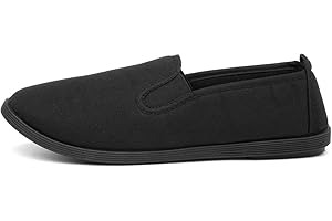 Red Fish Womens Black Slip On Canvas Shoe