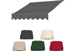 CYXOZ Ersatz Für Einziehbare Klemmmarkise, Sonnenschutzdach Für Einziehbare Markisen,Langlebiger Markisenstoff, Wasserdichter Mehrzweck-Markisenschutz, Markisen Ersatzteile-Grau||3m