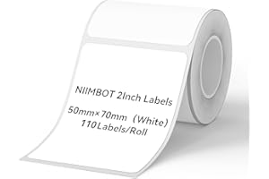 NIIMBOT B1 Label Maker Tape, 110 Labels/Roll, 1.97" x 2.76" (50x70mm), Black on White, Refill for NIIMBOT B1/B21/B3S Label Printer