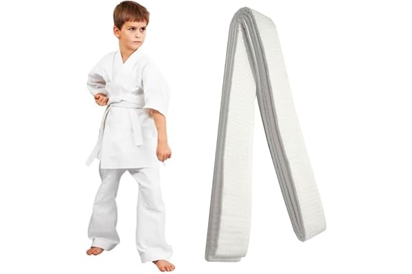 COYUN 1 Pièces 220CM Ceinture Judo Blanche, Ceinture Blanche, Ceinture de Taekwondo, Ceinture de karaté Ceintures de karaté Judo Karaté Arts Martiaux Ceintures de Taekwondo, pour enfants et adultes
