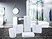 Produktbild home-ideas 5 Stück High Glossy mit Badezimmer Zubehör-Sets – Fünf Brillante Farben Winter-Weiß
