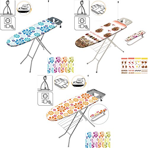 Bügeltisch 122 x 38 cm Bügelbrett höhenverstellbar TÜV-Süd Steckdose