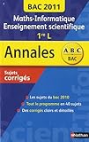 Image de Maths-Informatique Enseignement scientifique 1re : Sujets corrigés