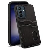 Zebana Samsung Galaxy A34 ile Uyumlu Kılıf Zebana Kartlıklı L&uuml;x Deri Kılıf Siyah