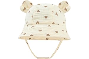 LIUPUUDLY Bambino Cappello da Sole Carino Berretto in Cotone Protezione Solare Cappellino Berretto da Pescatore da Spiaggia Bucket Hat