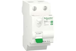 Schneider Electric R9ERC263 Resi9 XE, interrupteur différentiel, 2P - 63A, 30mA, Type AC, embrochable