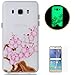 Produktbild CaseHome Samsung Galaxy J5 2016 Version/J510FN Elegant TPU Hülle (Mit Frei Schirm-Schutz) Leuchtend Effekt Grün Fluoreszierend Glühen in der Dunkelheit Ultra Schlank Dünn Transparenter Gummi Weich Stoßfest Rutschfest Mode Schön Stilvoll Geprägt Muster Gedruckt Entwurf Silikongel Fall Abdeckung Haut Schale Für Samsung Galaxy J5 2016 Version/J510FN-Pflaumenblüte