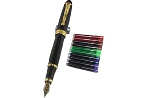 Jinhao 450 Normale pennino Stilografica nera con 5 colori Gullor delle cartucce di inchiostro