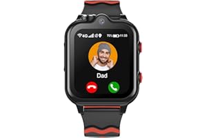 Carneedi Smartwatch Bambini 4G GPS Orologio Polso Ragazzi Ragazze WiFi Videochiamata 2 Telecamere Musica SOS SMS Sveglia Impermeabile Modalità di Classe Vibrazione(Nero)
