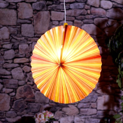 Lunartec Papierleuchte „Rad“ – Frühlingsfarben inkl. Fassung und Kabel - 3