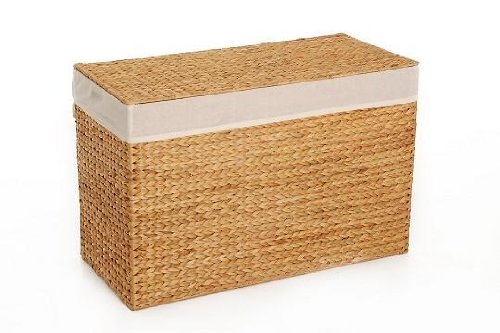 VIVANNO Wäschekorb Wäschesortierer Wäschebox 3 Fächer Wasserhyazinthe „Divide“ natur - 5