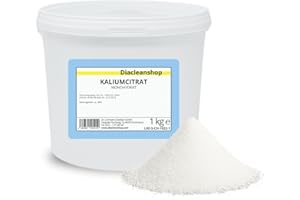 ‎DIACLEANSHOP Kaliumcitrat Monohydrat 1kg - Kaliumgehalt 36% - Pharmaqualität mind. 99% - Pulver - E332