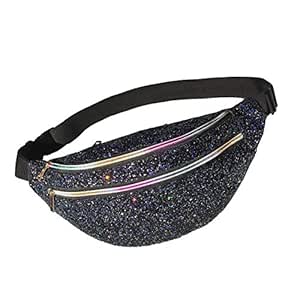 black sequin fanny pack