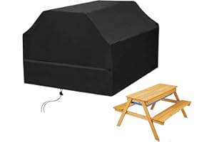 SCHLEUDER Children's Picnic Table Cover - Waterproof & Windproof, Oxford Fabric, 100W x 90D x 60Hcm