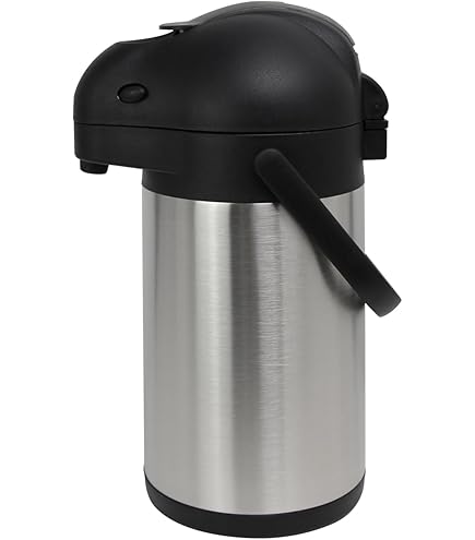 Airpot Coffee Decanter - TOMAKEIT 3L (102oz) Thermal Drink Dispenser Insulated Stainless Steel Coffee Thermos - Pump Action Airpot for Hot/Cold Water