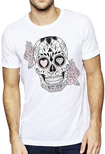 VIENTO Mexican Skull Men´s T-Shirt (XXL, White)