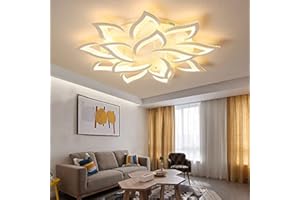 MYLJP Moderne Schlichtheit LED Deckenleuchte Schlafzimmer Wohnzimmer Romantische Licht in Blütenblätter Fernbedienung Dimmbar Deckenleuchte Acrylplatte Lampe,100cm …