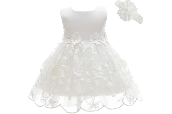 AHAHA Robe Bebe Fille Ceremonie Princesse Mariage Robe Bapteme Fille Bebe