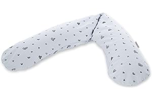 Theraline - Cojín de lactancia y embarazo (relleno con microperlas originales de arena, incluye funda exterior Sweetheart, 190 cm)