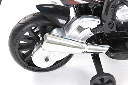 BMW S 1000 RR Original Lizensiert Motorrad für Kinder, EVA räder, Metallrahmen, Zündschlüssel, 2x Motor, 12 V Batterie, abnehmbare Hilfsräder