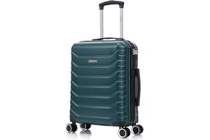 RAYKONG Maleta de Cabina 55x40x20cm Policarbonato (40L) semirígida Trolley pequeño Equipaje de Mano 4 Ruedas giratorios a 360º Cierre numérico (Verde)