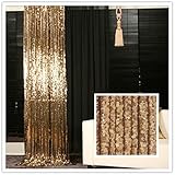 TRLYC 4Ft*7Ft Sparkly Photo Booth Backdrop Gold Sequin Fabric Gold Wedding Curtain