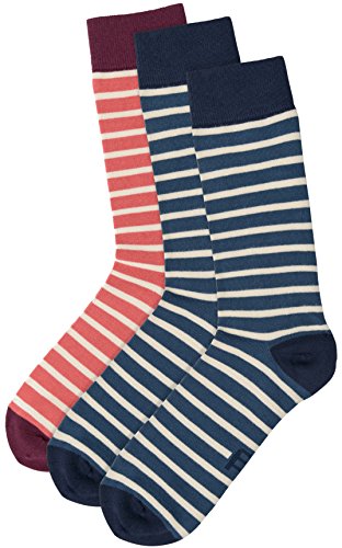 Preisvergleich Produktbild Tudor Pop Antibakteriell Bambussocken (Dreierpack) (Blau / Rot)