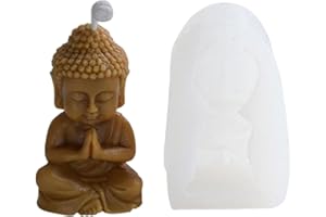 Lecerrot Moule À Bougie en Silicone Bouddha - Moule À Statue Bouddha, Moule À Savon Fait Main Bricolage, Moule en Silicone pour Décoration Gâteau, Chocolat, Savon, Cire Soja, Artisanat